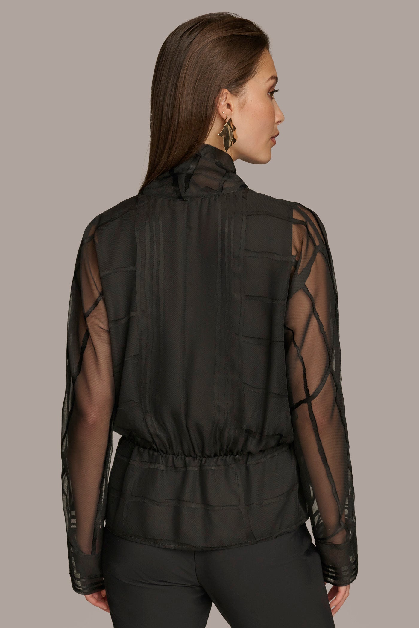 (image for) INGENIOUS BURNOUT FAUX WRAP BLOUSE